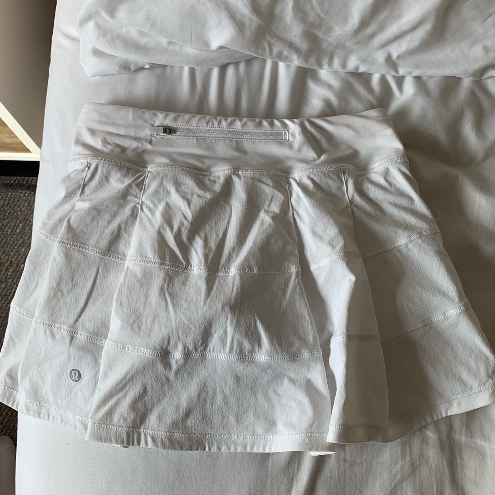 Lululemon White Race Rival Skirt Tall